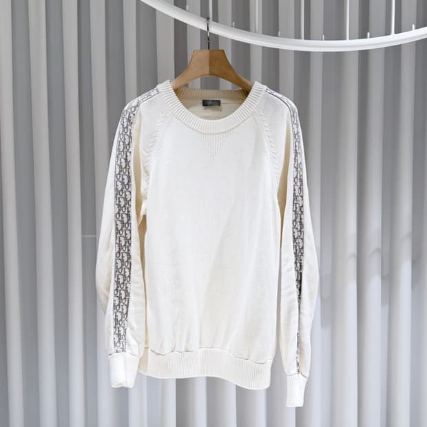 L / 디올 오블리크 인서트 아이보리 니트