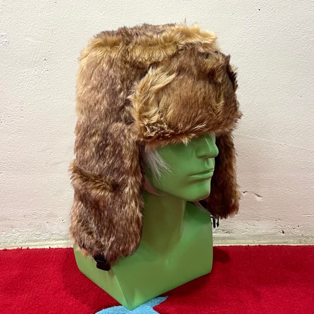 Brown fur big trapper hat