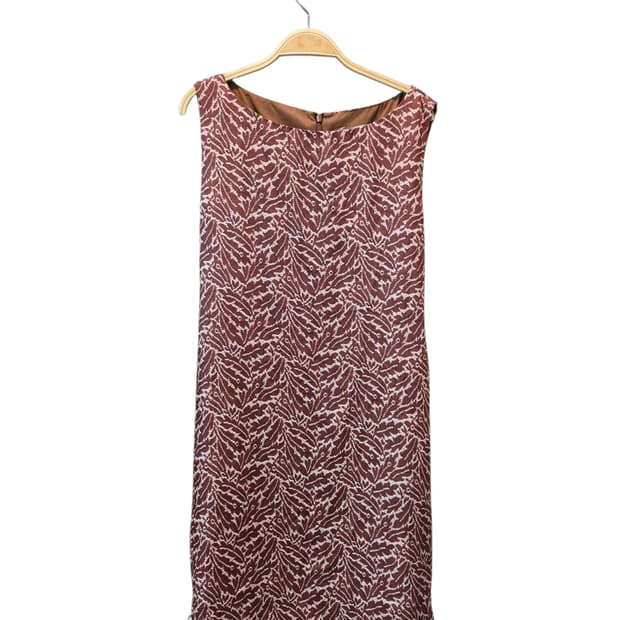 theory luxe 패턴 브라운 민소매 원피스