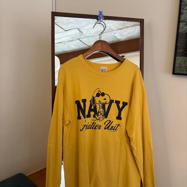 버즈릭슨 스누피 네이비 옐로우 긴팔 티셔츠