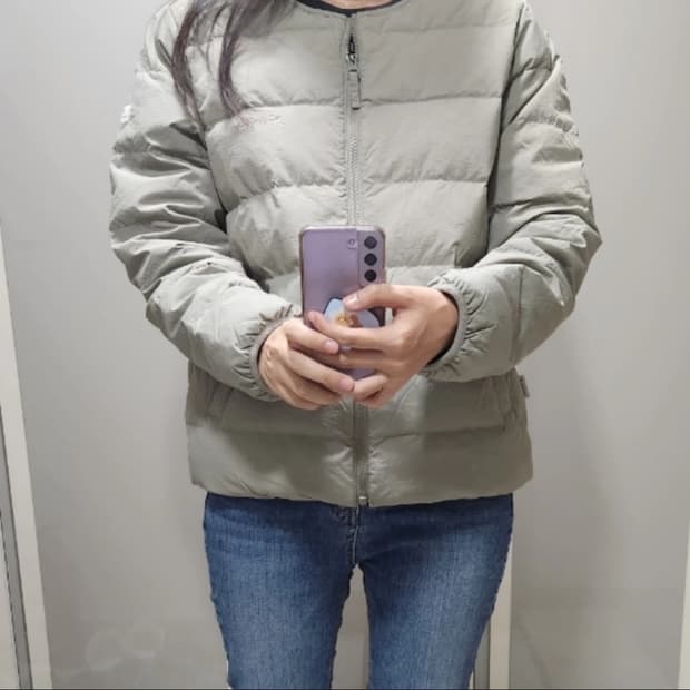 스노우피크 여성 경량 다운 패딩 베이지 85