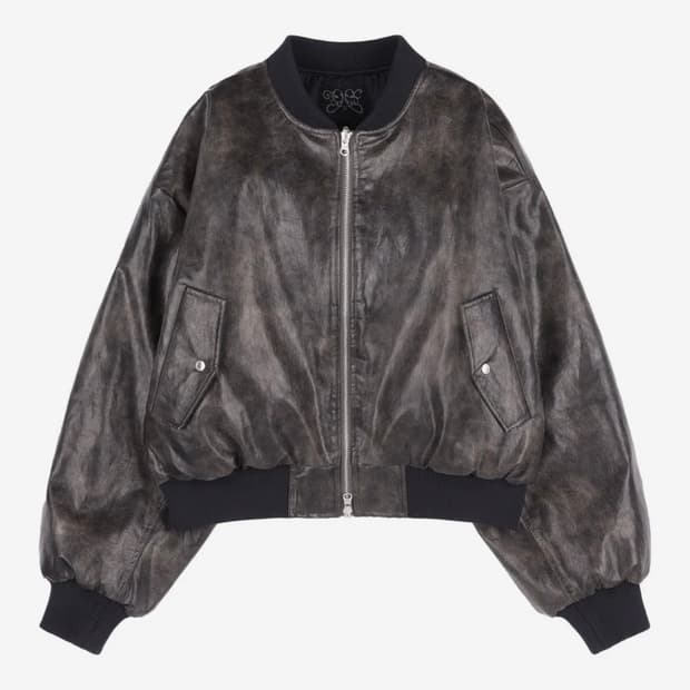 팬시클럽 퀄팅 리버시블 엠보 점퍼 레더 자켓