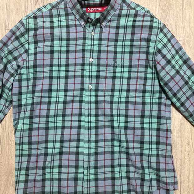 24FW supreme plaid flannel shirt 