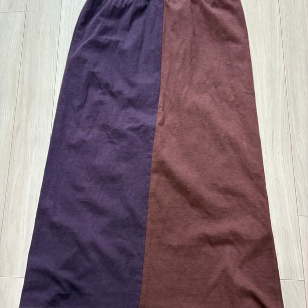 [정품] Kapital 투톤 맥시 스커트 — 버건디/퍼플 🟣