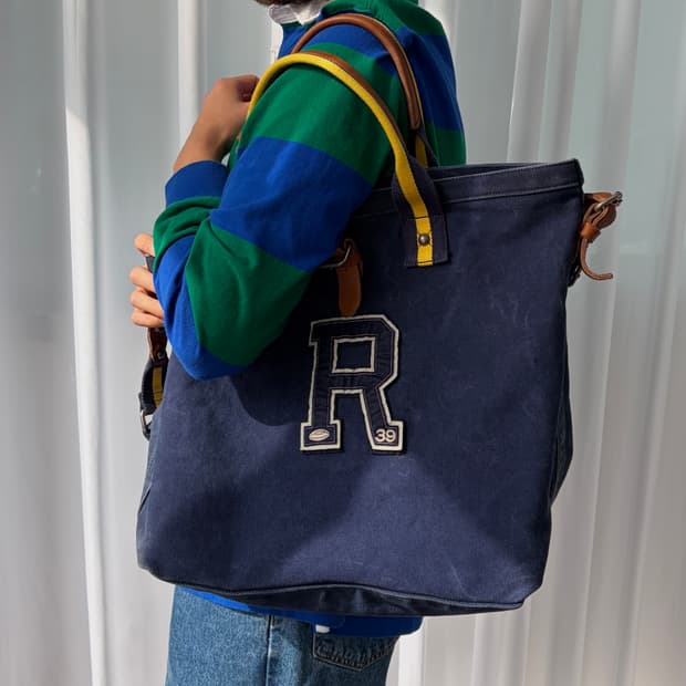 폴로 랄프로렌 럭비 빈티지 캔버스 토트백
