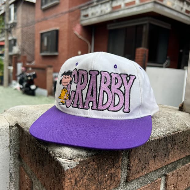 빈티지 피너츠 Crabby 투톤 모자 캡 y18899