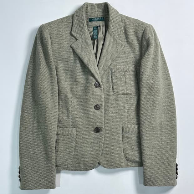 로렌 랄프로렌 트위드 블레이저 자켓 