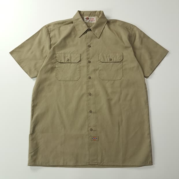 CK706 L 디키즈 90s 올리브카키 반팔 워크 셔츠 남방