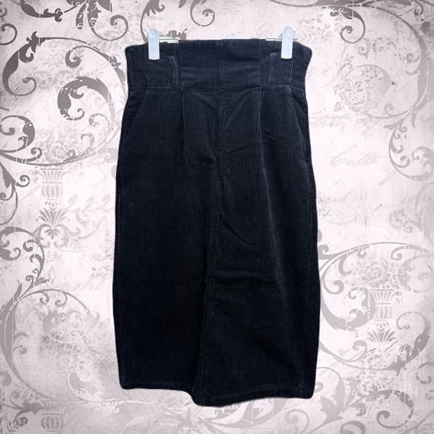 긱시크 프레피 코듀로이 미디스커트