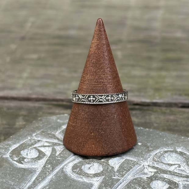 Engraved Pattern Band 925Silver Ring⚱️