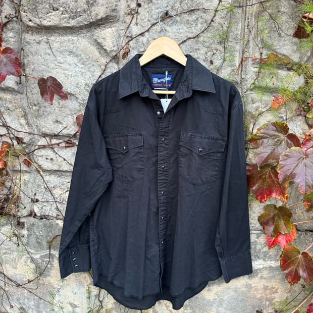 랭글러 빈티지 블랙 웨스턴 셔츠 105