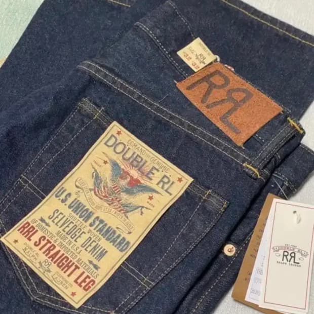 RRL 스트레이트핏 원워시 셀비지 진 더블알엘 데님