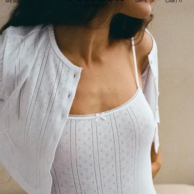 Cou cou intimates 쿠쿠 크롭 가디건 나시 세트