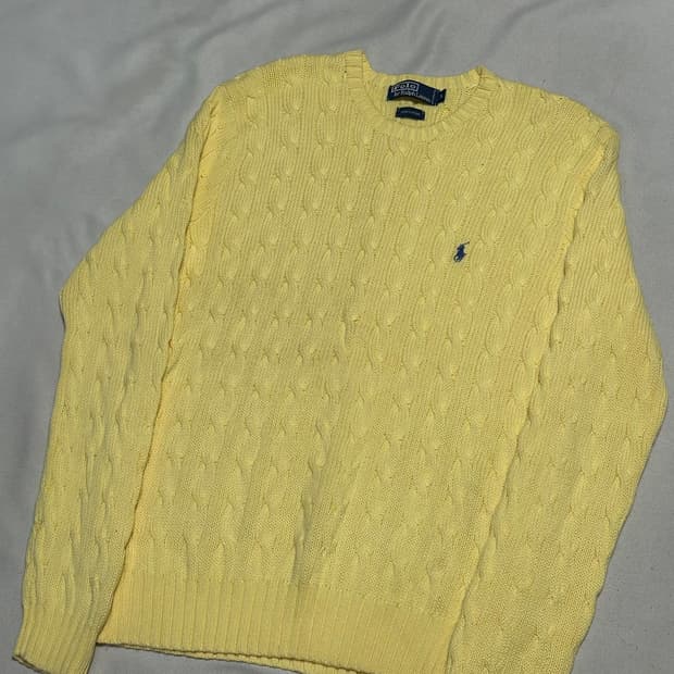 M 폴로랄프로렌 옐로우 케이블 코튼 니트