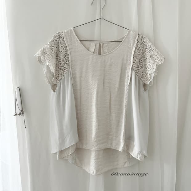pale ivory layered blouse