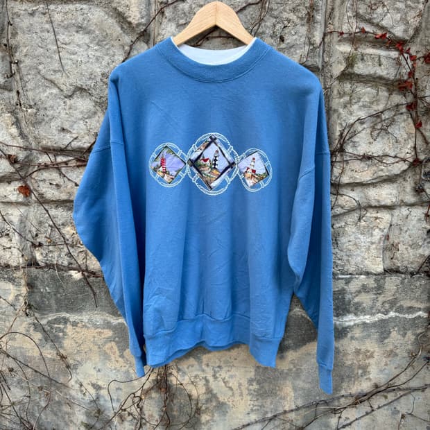 00s 헤인즈 빈티지 패치업 페이딩 프린팅 스웻 셔츠 맨투맨 xl