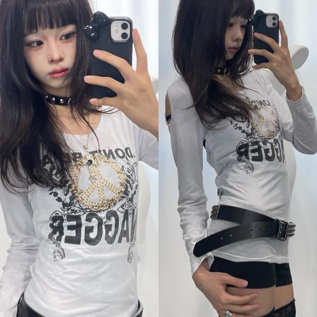 🎸화이트 백 디테일 롱슬리브🎸