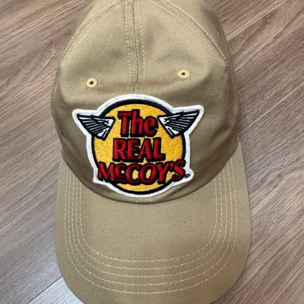 리얼맥코이 로고 볼캡 베이지