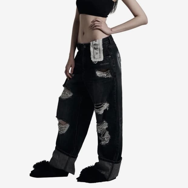 Odor 달러 와이드 데님팬츠 3size