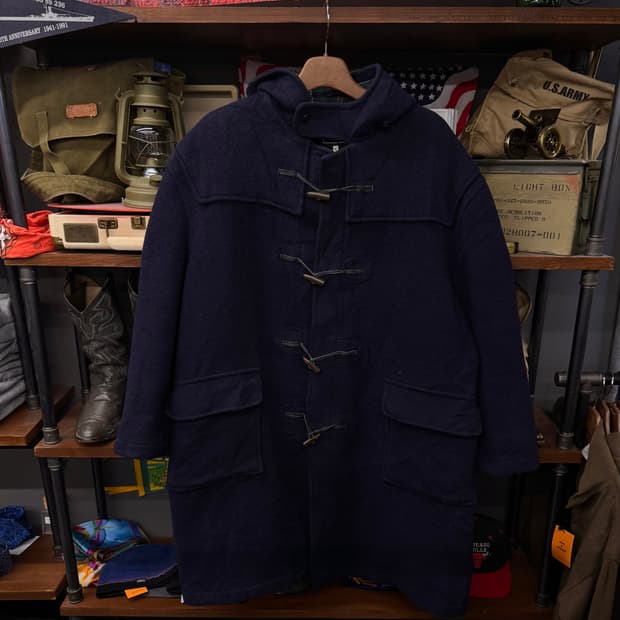 80s Gloverall 글로버올 떡볶이 더플 코트 블랙 와치 라이닝