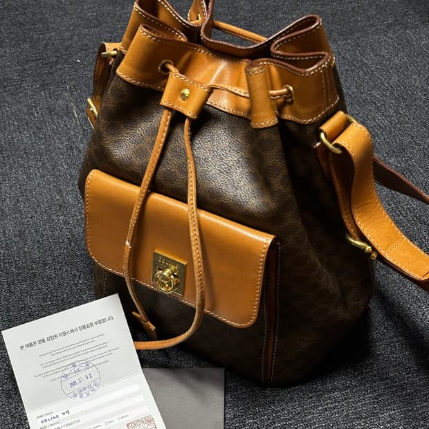 CELINE 빈티지 드로스트링 버킷백 90s Made in Italy