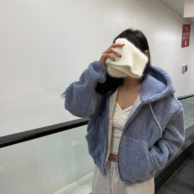 탠저 스파클 크롭후디