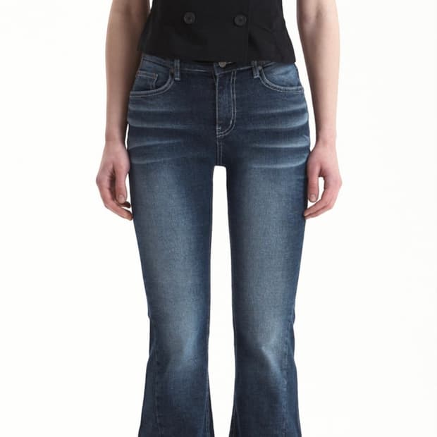 시너진 CAT WASHING MID-RISE JEANS DEEP BLUE