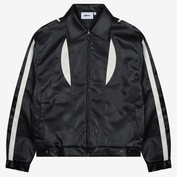 XJ120 웨이브 트랙 비건 레더 자켓