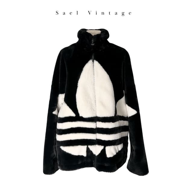 아디다스 빅 트레포일 퍼 자켓 M