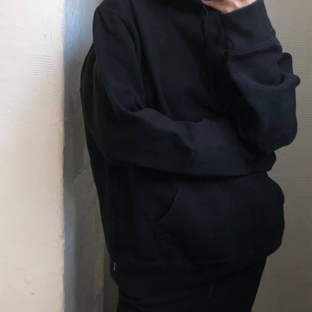 Supreme 슈프림 웜 업 로고 블랙 후드