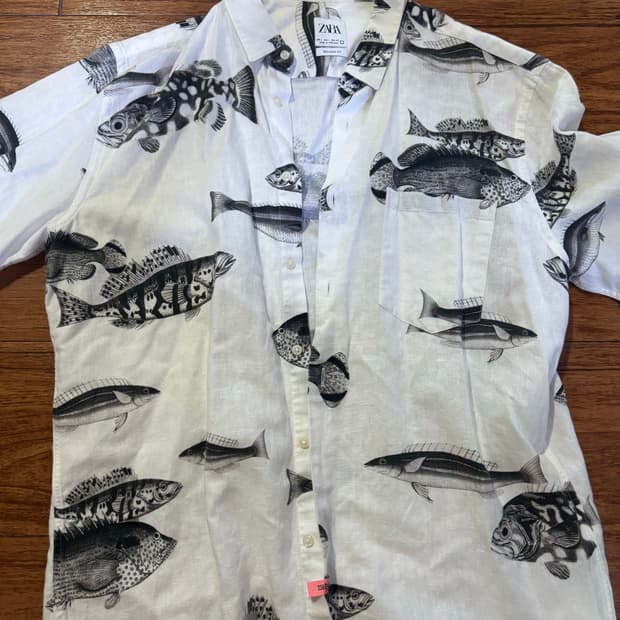 자라 물고기 반팔 셔츠 L