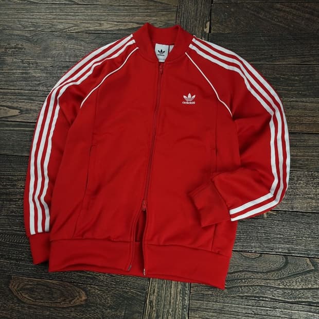 [아디다스] 슈퍼스터 져지 트랙탑 집업 자켓 레드 M18782
