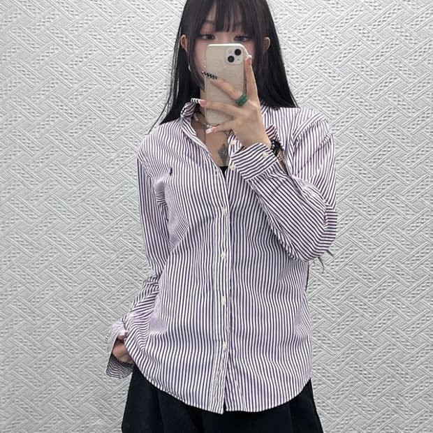 폴로 랄프로렌 빈티지 모던 캐주얼 스트라이프 셔츠 95 C10704