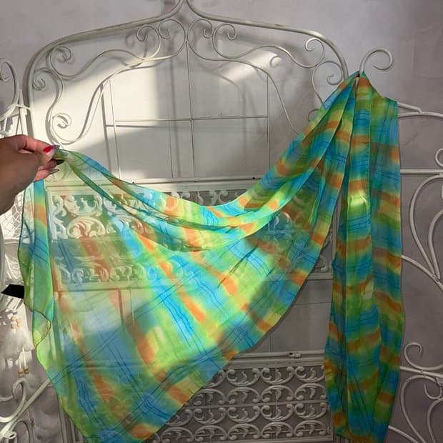 Tropical color mix check scarf 🐠🥭