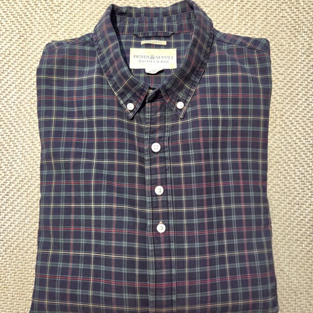 폴로 데님앤서플라이 타탄 체크 셔츠 L 