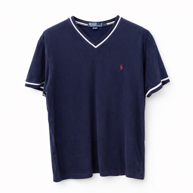 폴로 랄프로렌 브이넥 티셔츠 네이비 L