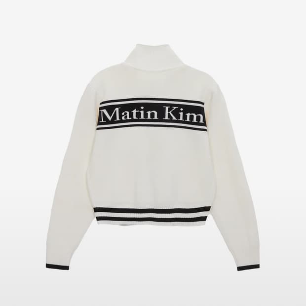 마땡킴 스펠 포인트 스트라이프 니트 가디건 M사이즈