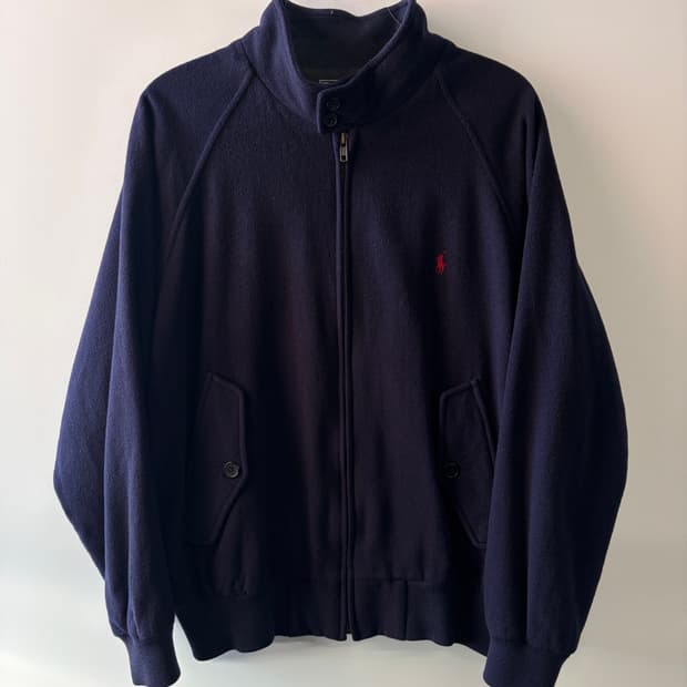 90s 두산 폴로 울 집업 자켓