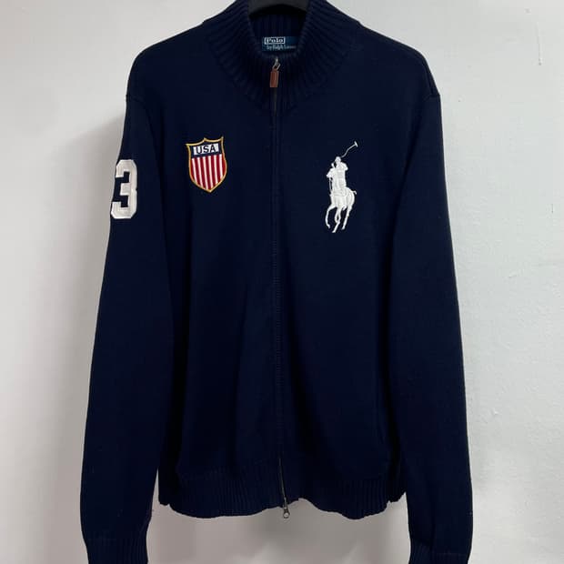 폴로 랄프로렌 USA 빅포니 니트집업 (on.54)  