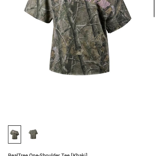힐다 원숄더 티 RealTree One-Shoulder Tee [Khak