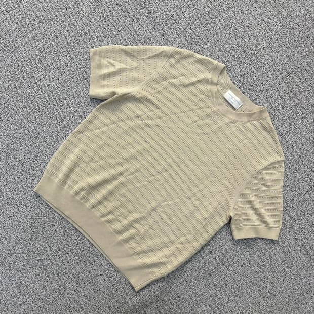 L 폴햄 여성 펀칭 반팔 니트 0401J