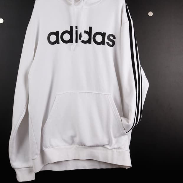 아디다스 빅로고 화이트 후드티