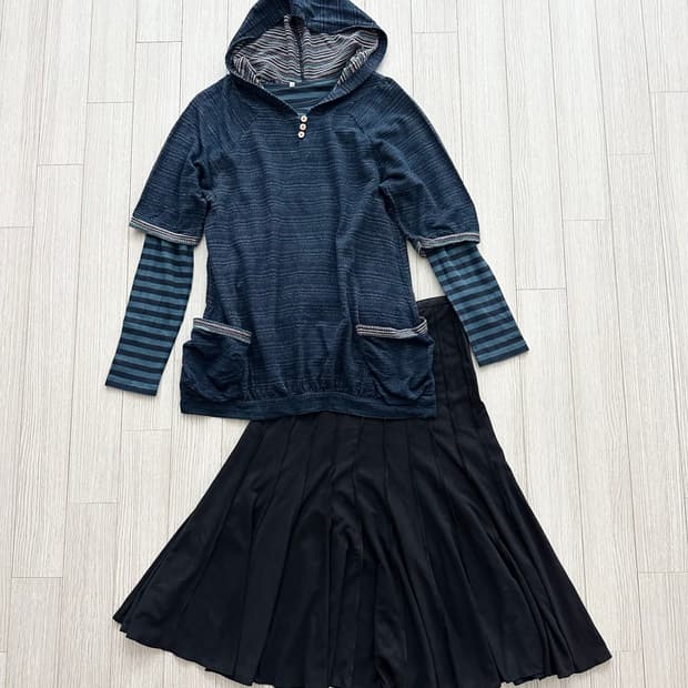 jpn 웨스턴 키치 히피 괴짜 레이어드 코디세트