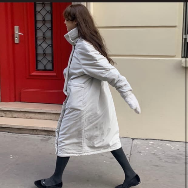 디어레스트 메이비 베이비 그레이 포그 롱패딩 새제품(현재 품절상품)