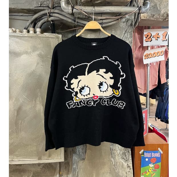 네스티 팬시 클럽 베티붑 니트 블랙 S #csz3261