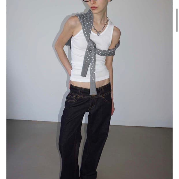 스컬프터 유니온 잭 데님 xs