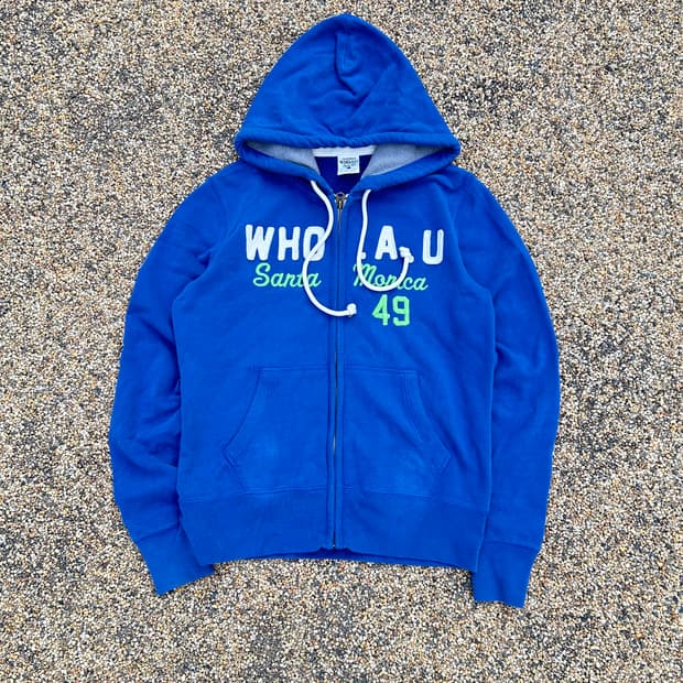 후아유 블루 y2k 후드집업