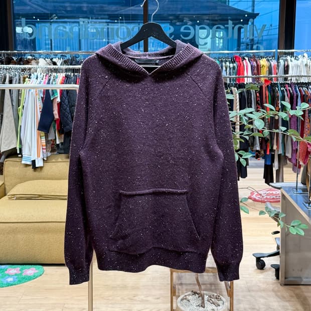 알렉산더 왕 버건디 페인팅 캐시미어혼방 후드티