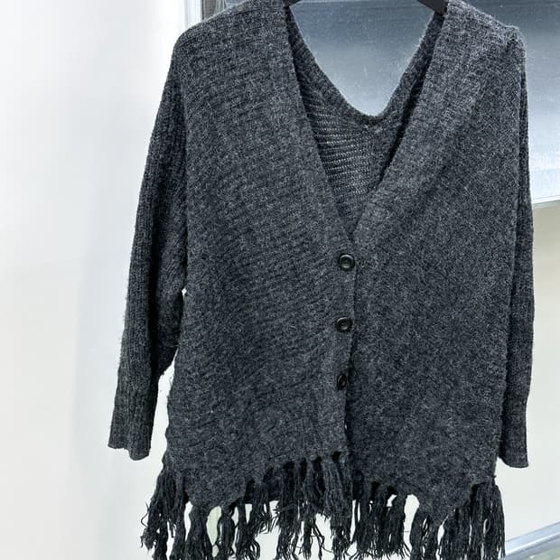 charcoal tassle cardigan