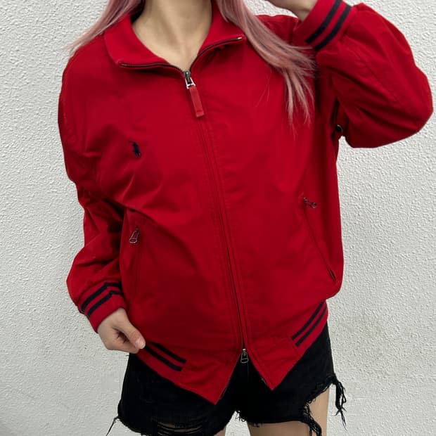 폴로 랄프로렌 네이비포니 레드 스윙톱 M